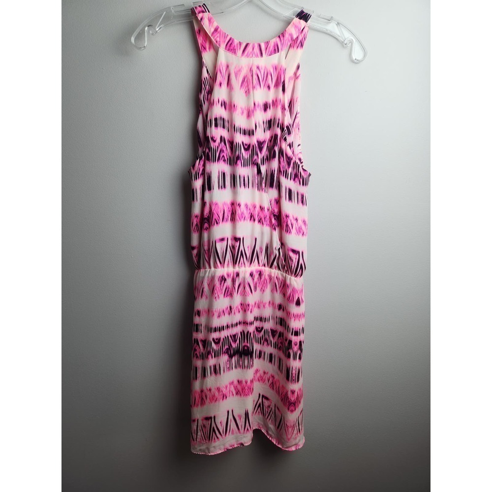 Parker Kita Graphic Racerback Dress, Pop Pink Cosmos sz S silk light wear beach - Picture 7 of 14